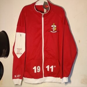Kappa Alpha PSI 1911 By Savage Red and White Zip-Up Jacket with Embroidered Logo